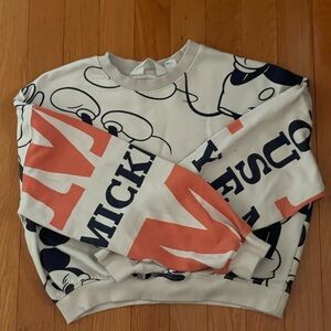 Cream n black Mickey Mouse sweater with a lil of salmon color